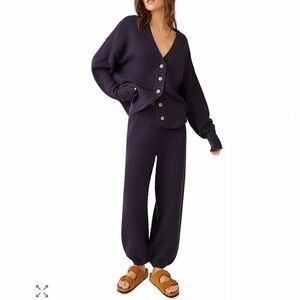Free People Hailee Cardi Set — Navy Blazer Size Medium